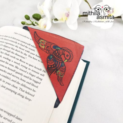 Red Bird Madhubani Bookmark