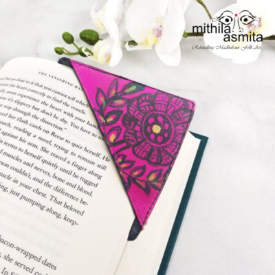 Purple Floral Madhubani Bookmark