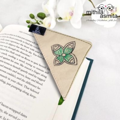 Green Floral Madhubani Bookmark
